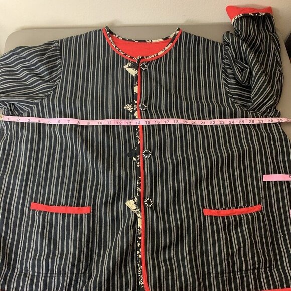 Koos Of Course Womens Jacket 3X Red Black Linen Rayon Reversible Art To Wear - Picture 11 of 13